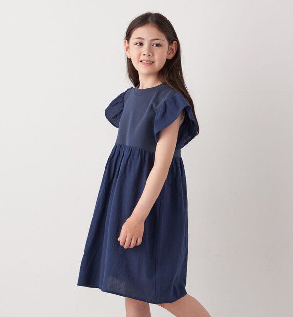 SHIPS any「SHIPS any: 〈洗濯機可能〉フリル ギャザー 切り替え ワンピース <KIDS>」|ワンピース|