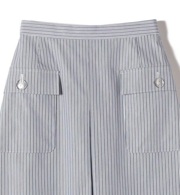 SHIPS for women「〈手洗い可能〉ストライプ フロント ポケット フレア スカート」|スカート|