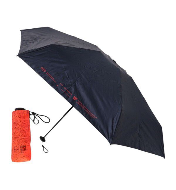 SHIPS any「WEEKENDER:〈晴雨兼用/紫外線カット/遮光〉リフレクション 折りたたみ傘」|傘|ネイビー