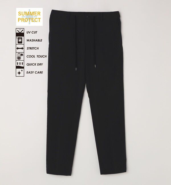 SHIPS Colors 「SHIPS Colors:〈UVカット・接触冷感・速乾・洗濯機可能〉サマープロテクト スラックス」|スラックス|ブラック