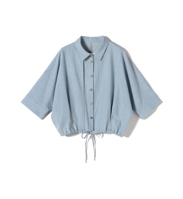 SHIPS for women「【WEB限定】〈手洗い可能〉デニム ライク タック 裾 ドロスト 羽織 シャツ」|シャツ・ブラウス|