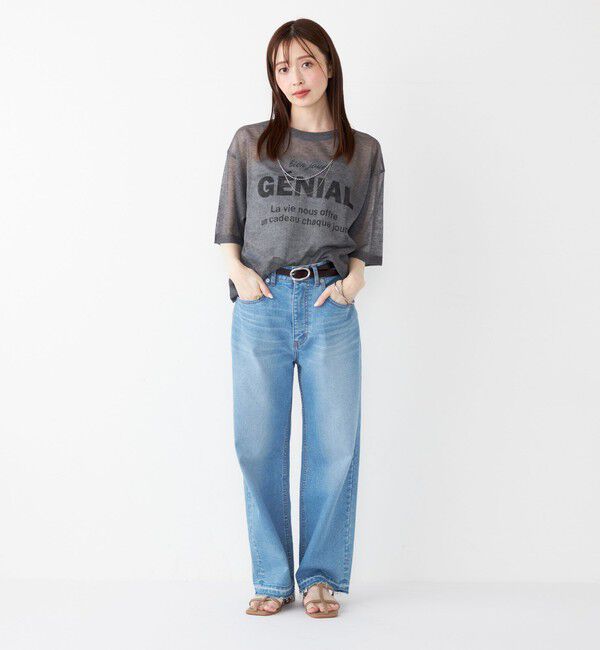 SHIPS Colors 「SHIPS Colors〈手洗い可能〉シアー ロゴ ニット TEE」|ニット・セーター|