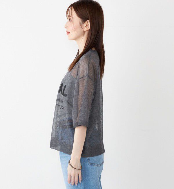 SHIPS Colors 「SHIPS Colors〈手洗い可能〉シアー ロゴ ニット TEE」|ニット・セーター|