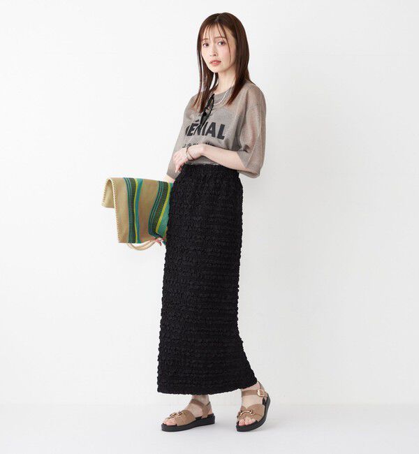 SHIPS Colors 「SHIPS Colors〈手洗い可能〉シアー ロゴ ニット TEE」|ニット・セーター|