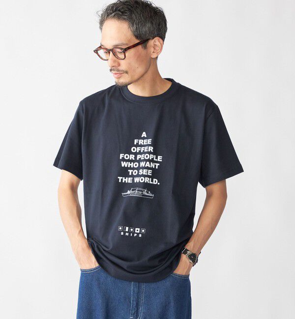 SHIPS「【WEB限定】SHIPS: SHIPS Co. デザイン プリント Tシャツ」|Tシャツ・カットソー|