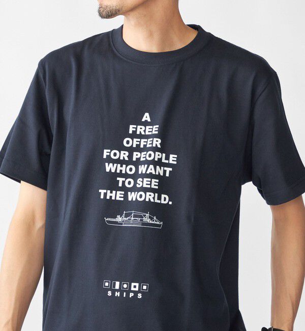 SHIPS「【WEB限定】SHIPS: SHIPS Co. デザイン プリント Tシャツ」|Tシャツ・カットソー|