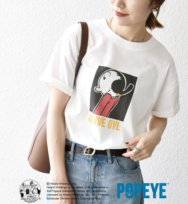 SHIPS any「SHIPS any:〈洗濯機可能〉OLIVE OYL(TM) プリント TEE」|Tシャツ・カットソー|ホワイト系1