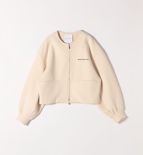 quaranciel「quaranciel:〈洗濯機可能〉ポンチ ロゴプリント スウェット ジップ ブルゾン カーディガン」|スウェット・ジャージ|
