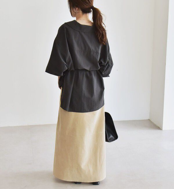 quaranciel「quaranciel: ナイロン タスラン ビッグカラー シャツ ブラウス」|シャツ・ブラウス|