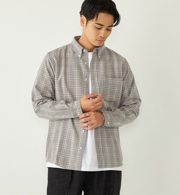 SHIPS Colors 「SHIPS Colors:ネル ボタンダウン シャツ」|シャツ・ブラウス|ブラック