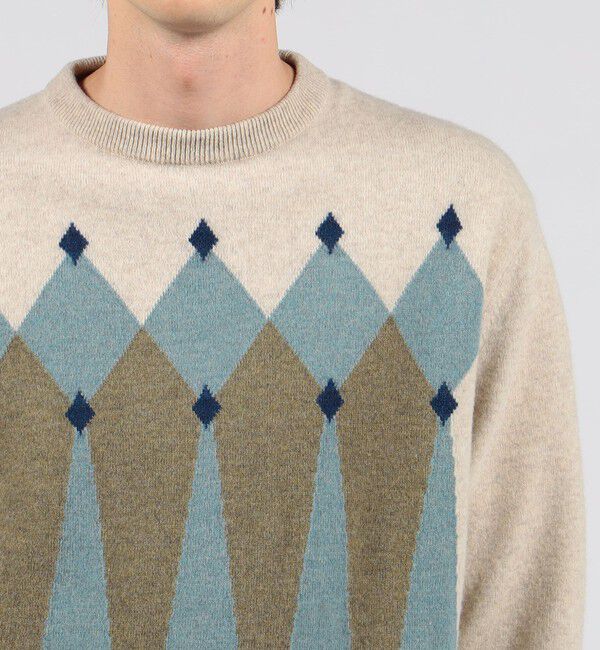 TOMORROWLAND MENS「TOMORROWLAND tricot ラムウール アーガイル クルーネックプルオーバー」|ニット・セーター|