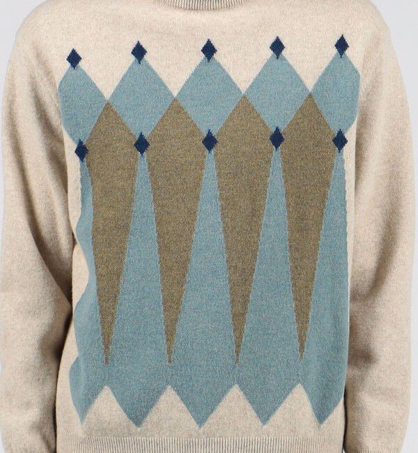 TOMORROWLAND MENS「TOMORROWLAND tricot ラムウール アーガイル クルーネックプルオーバー」|ニット・セーター|
