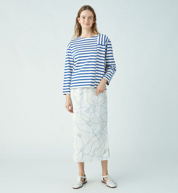 MACPHEE「スーピマコットンボーダー クルーネックプルオーバー」|Tシャツ・カットソー|