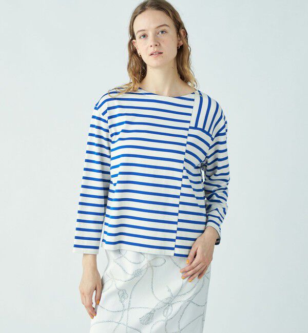 MACPHEE「スーピマコットンボーダー クルーネックプルオーバー」|Tシャツ・カットソー|