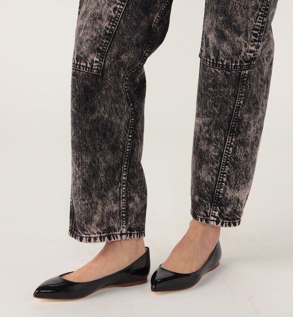 DES PRES「ケミカルウォッシュデニム ハイウエストラウンドパンツ」|デニム|