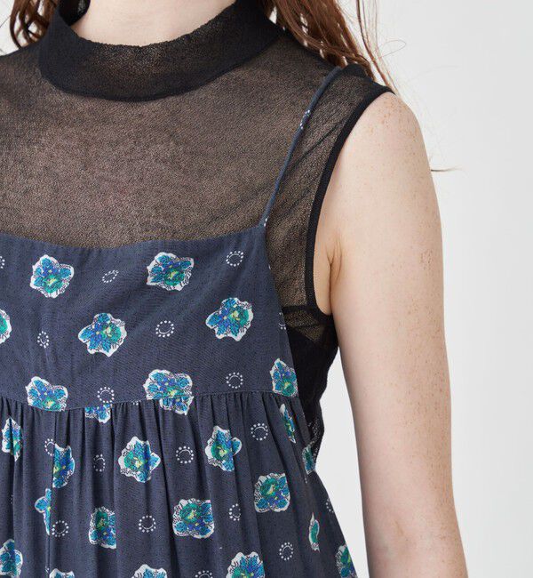 SOULEIADO「レーヨンシャンタンプリント コンビネゾン」|オールインワン|