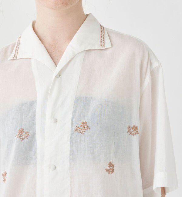 SOULEIADO「コットンボイルエンブロイダリー ハーフスリーブシャツ」|シャツ・ブラウス|