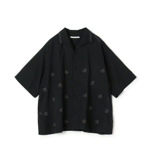SOULEIADO「コットンボイルエンブロイダリー ハーフスリーブシャツ」|シャツ・ブラウス|18 ブラック系