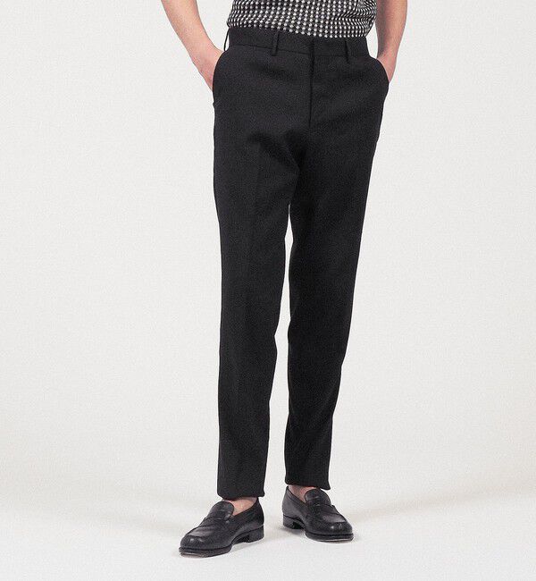 TOMORROWLAND MENS「ストレッチリネン ノープリーツスリムスラックス」|スラックス|