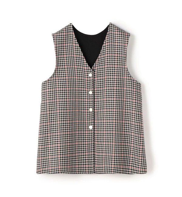 TOMORROWLAND collection「タッターギンガムリバー 4-wayジレ」|ベスト・ジレ|12 ブラック系