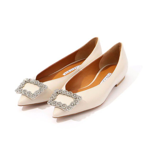 TOMORROWLAND GOODS「PIPPICHIC ANNA V JEWERLY 13 ガラスレザー フラットシューズ」|パンプス|