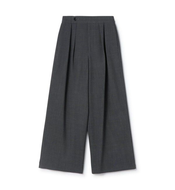GALERIE VIE「レーヨンウールデラヴェ ワイドタックパンツ」|スラックス|17 チャコールグレー