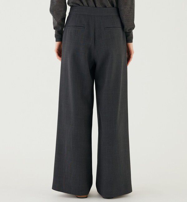 GALERIE VIE「レーヨンウールデラヴェ ワイドタックパンツ」|スラックス|