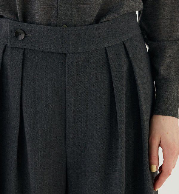 GALERIE VIE「レーヨンウールデラヴェ ワイドタックパンツ」|スラックス|