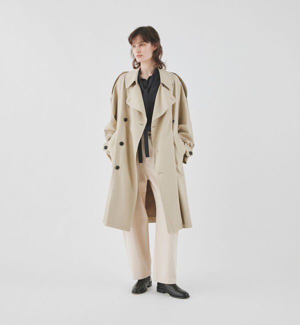 GALERIE VIE「ノンマーセライズドコットンギャバジン ボリュームトレンチコート」|トレンチコート|