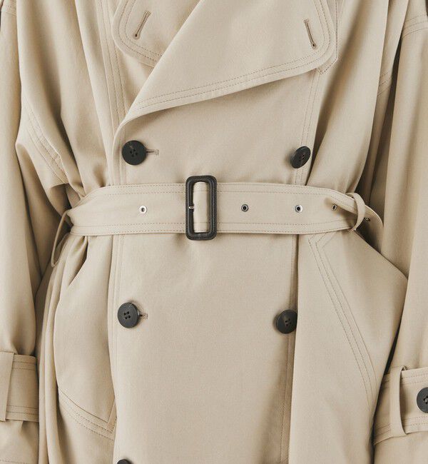 GALERIE VIE「ノンマーセライズドコットンギャバジン ボリュームトレンチコート」|トレンチコート|