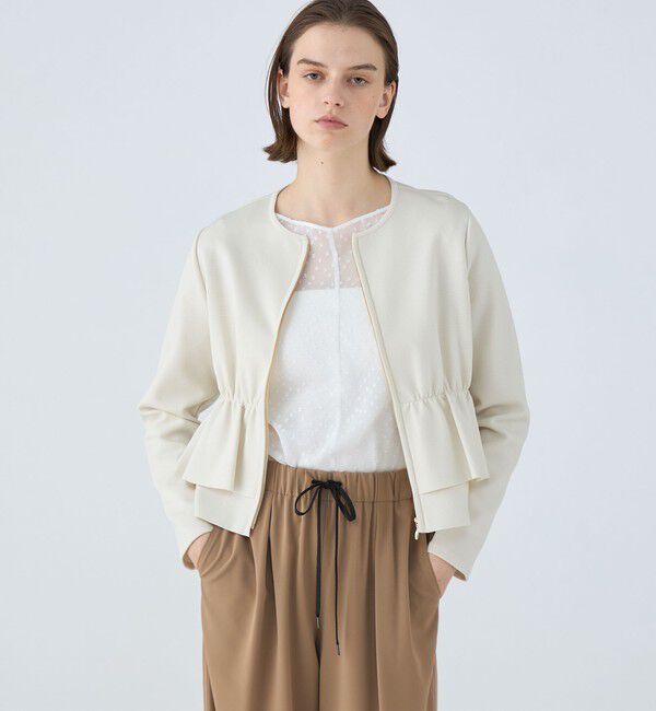 Ballsey「ミラノリブ ペプラムカーディガン」|カーディガン|