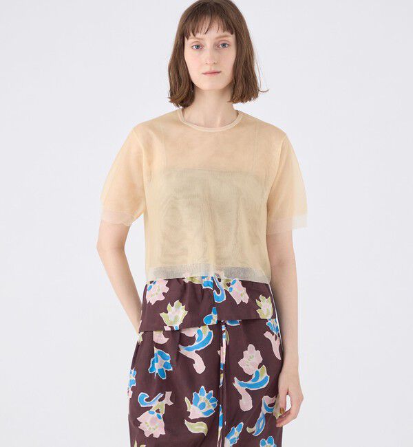 MACPHEE「シアーレイヤー クルーネックプルオーバー」|ニット・セーター|