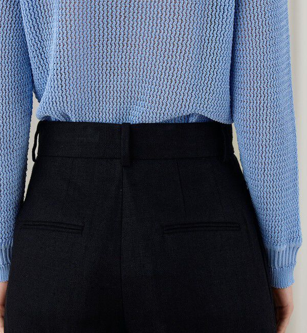 DES PRES「ウェットリネン タックワイドパンツ」|スラックス|