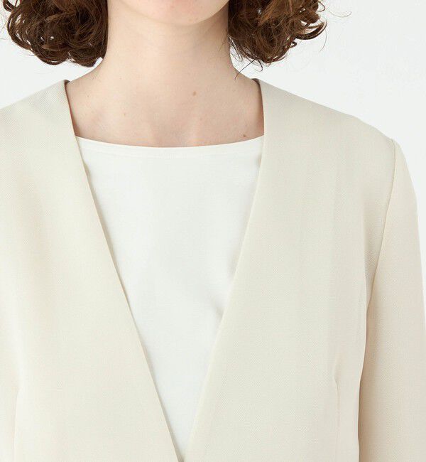 Ballsey「ドライメッシュストレッチ Vカラー1Bジャケット」|ノーカラージャケット|