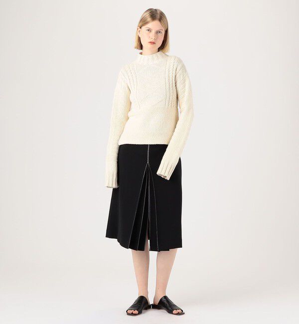 TOMORROWLAND BUYING WEAR「PARTOW BAY SKIRT ウールストレッチ ミディスカート」|台形|