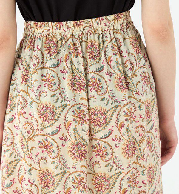 SOULEIADO「レーヨンプリント ティアードマキシスカート」|フレア|