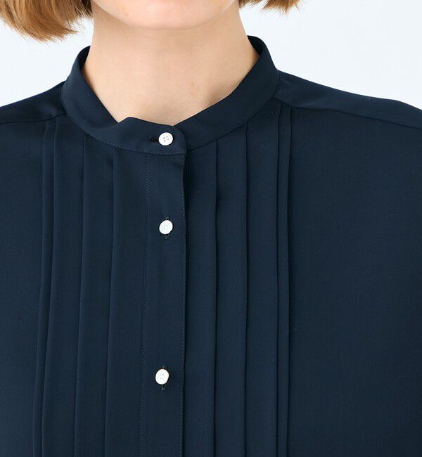 Ballsey「スムースサテン ピンタックブラウス」|シャツ・ブラウス|