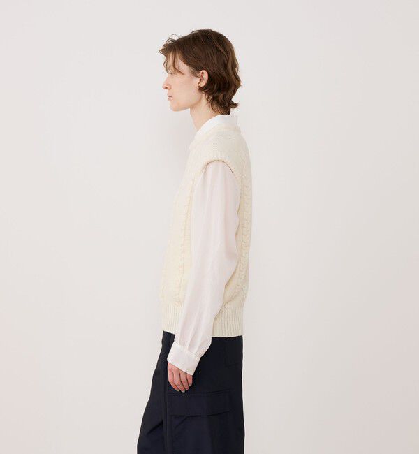 GALERIE VIE「ウールヘンプケーブル クルーネックベスト」|ベスト・ジレ|