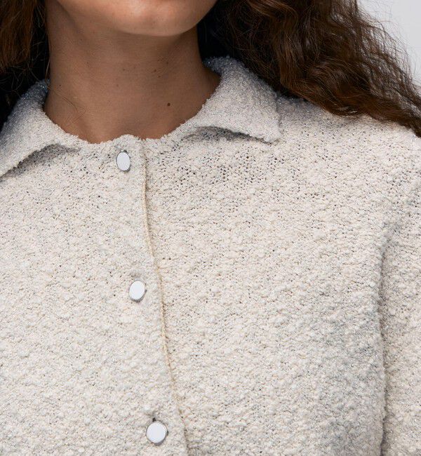 BACCA「【WEB先行予約】ファンシーヤーン ポロカラーカーディガン」|カーディガン|