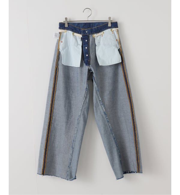  「《追加2》ドロストワイドイージーデニムパンツ」|デニム|