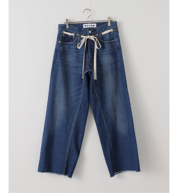  「《追加2》ドロストワイドイージーデニムパンツ」|デニム|