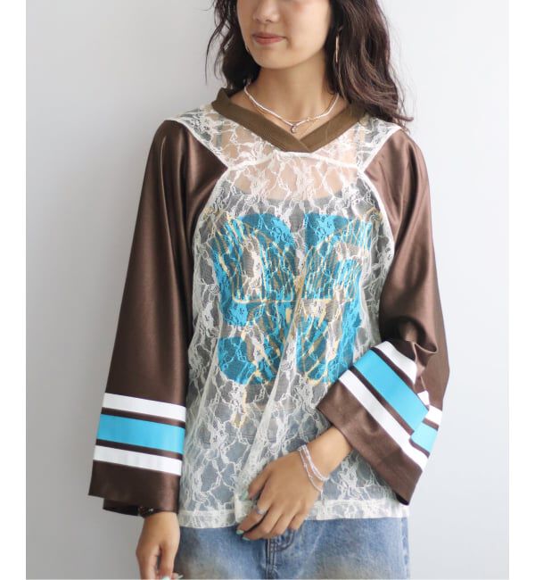 JOINT WORKS「ANNA SUI NYC バタフライプリントゲームシャツ」|Tシャツ・カットソー|ブラウン