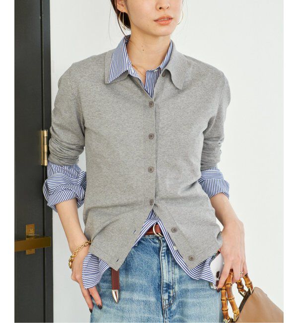 Plage「Collar Knit カーディガン」|カーディガン|グレー