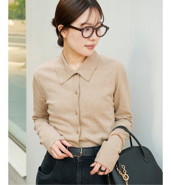 Plage「Collar Knit カーディガン」|カーディガン|ベージュ