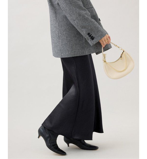 IENA「《追加9》ダブルサテンスカート」|スカート|ブラック