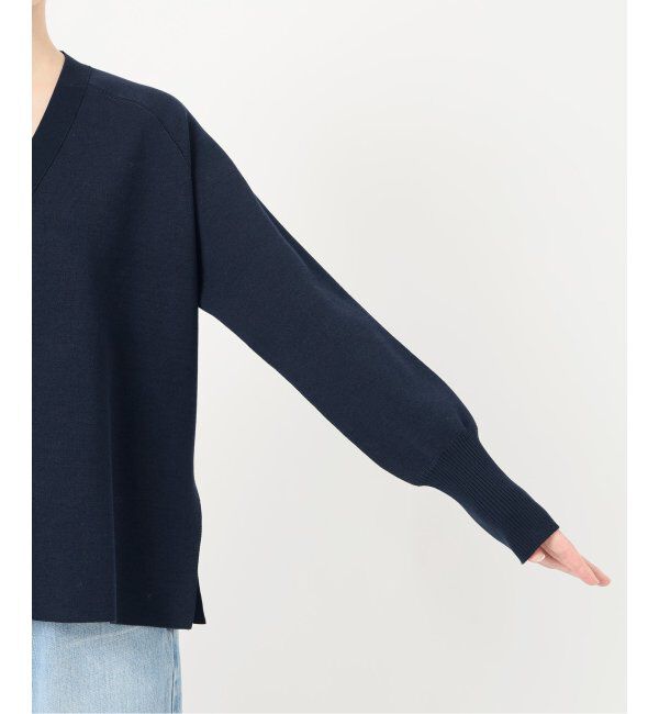 IENA「ファインコットンスムース Vネックカーディガン」|カーディガン|