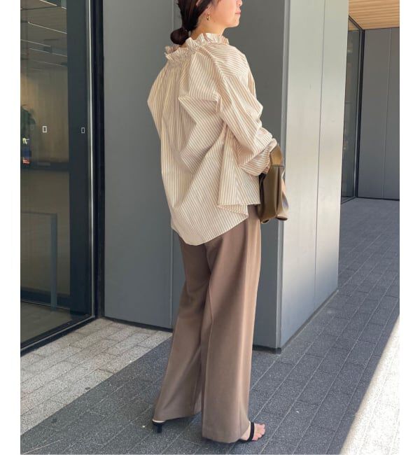 SLOBE IENA「《一部WEB・店舗限定カラーあり》タイプライターフリルカラーブラウス」|シャツ・ブラウス|