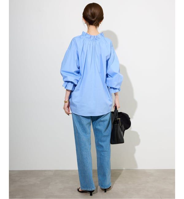 SLOBE IENA「《一部WEB・店舗限定カラーあり》タイプライターフリルカラーブラウス」|シャツ・ブラウス|