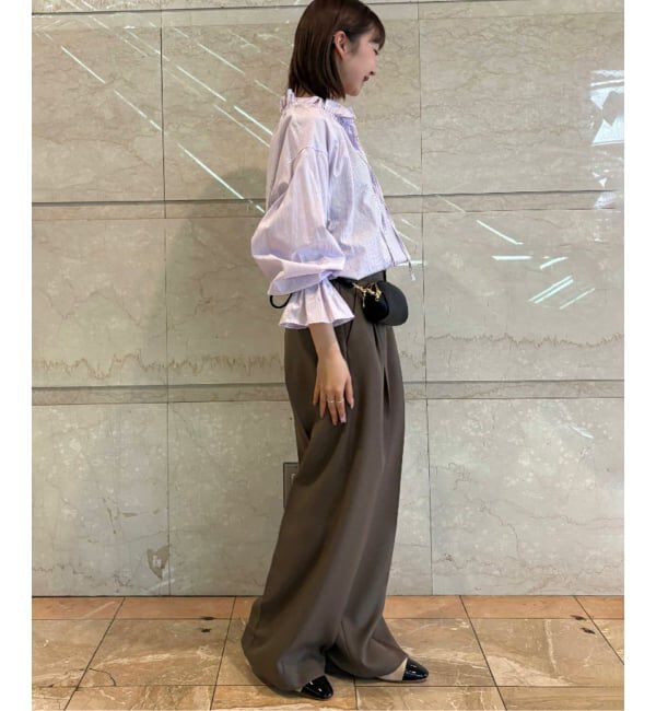 SLOBE IENA「《一部WEB・店舗限定カラーあり》タイプライターフリルカラーブラウス」|シャツ・ブラウス|