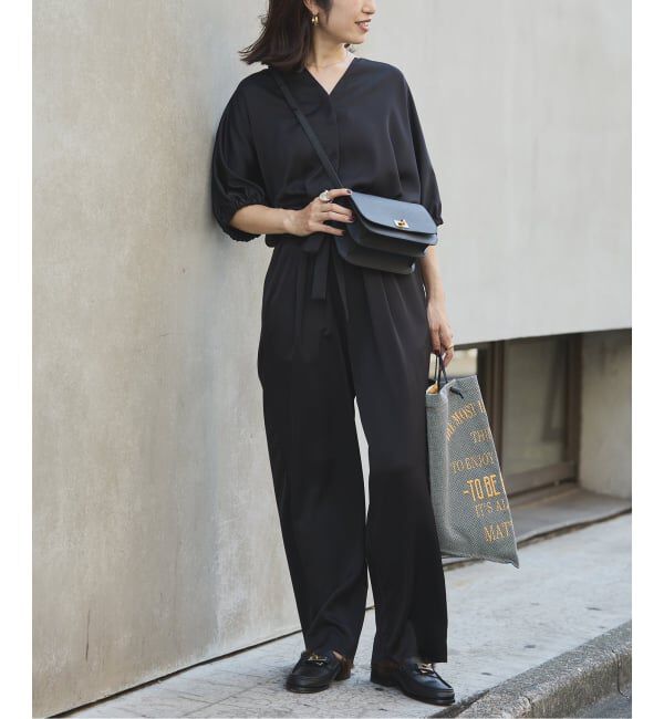 VERMEIL par iena「サテンオールインワン」|オールインワン|ブラック